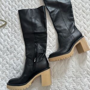 Dolce Vita Black Leather Heeled Boots